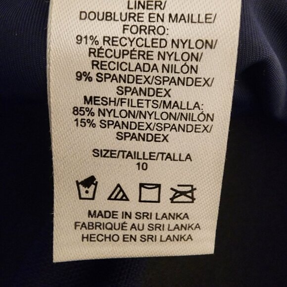 Tommy Bahama Pearl Shirred Bandeau One-Piece Swimsuit Navy Size 10 - Picture 8 of 10